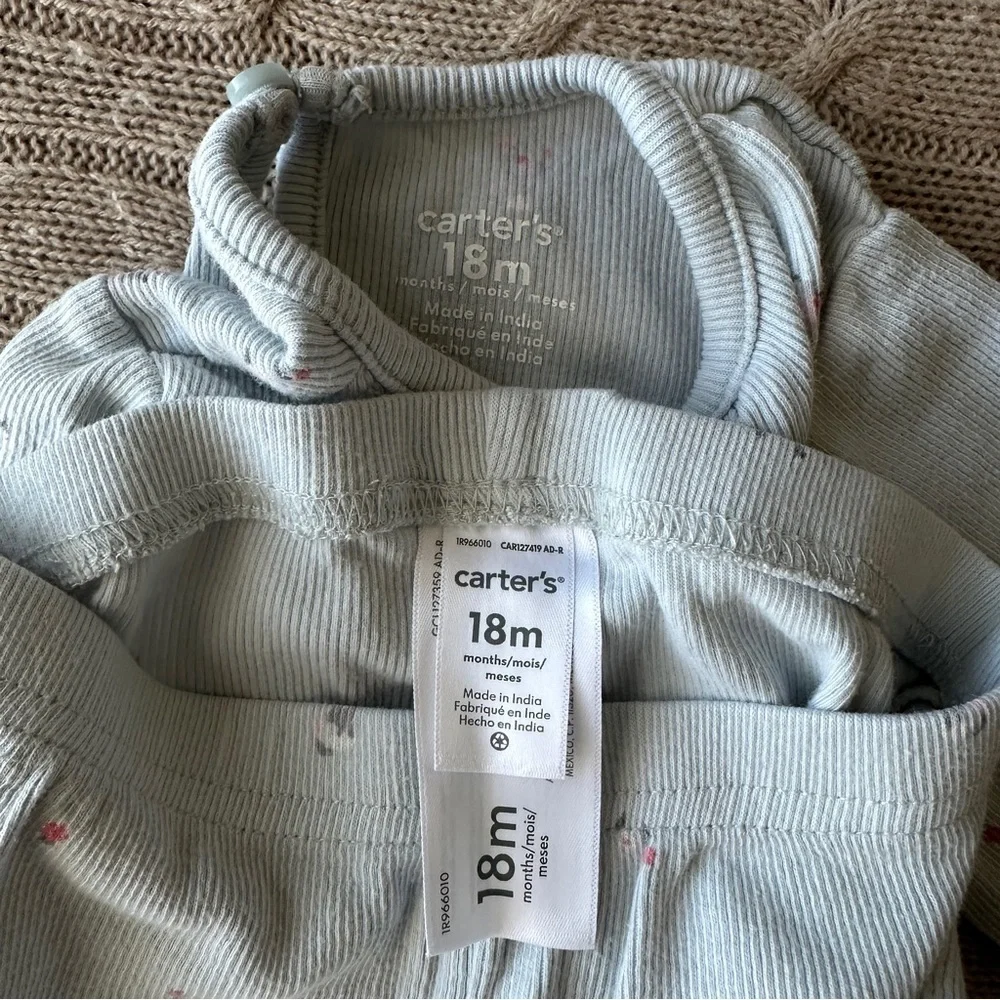 EUC Carter’s Baby Girl Outfit Set, Baby Blue Mouse, 18 Months